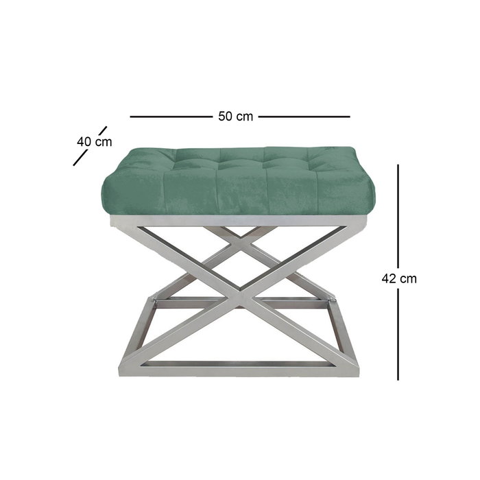 Atelier Del Sofa Puff Plateado y Verde Atelier Del Sofa Puff Plateado y Verde